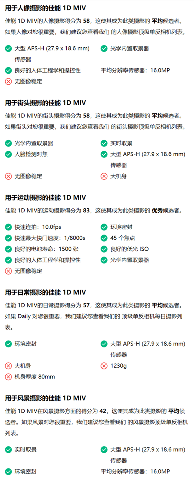 佳能1d mark iv适合什么类型的摄影