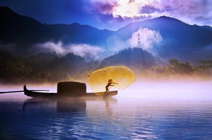 人文摄影作品小东江晨雾