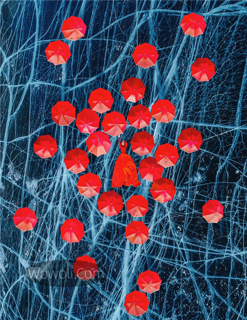 贝加尔湖白色长裙时尚大片照片